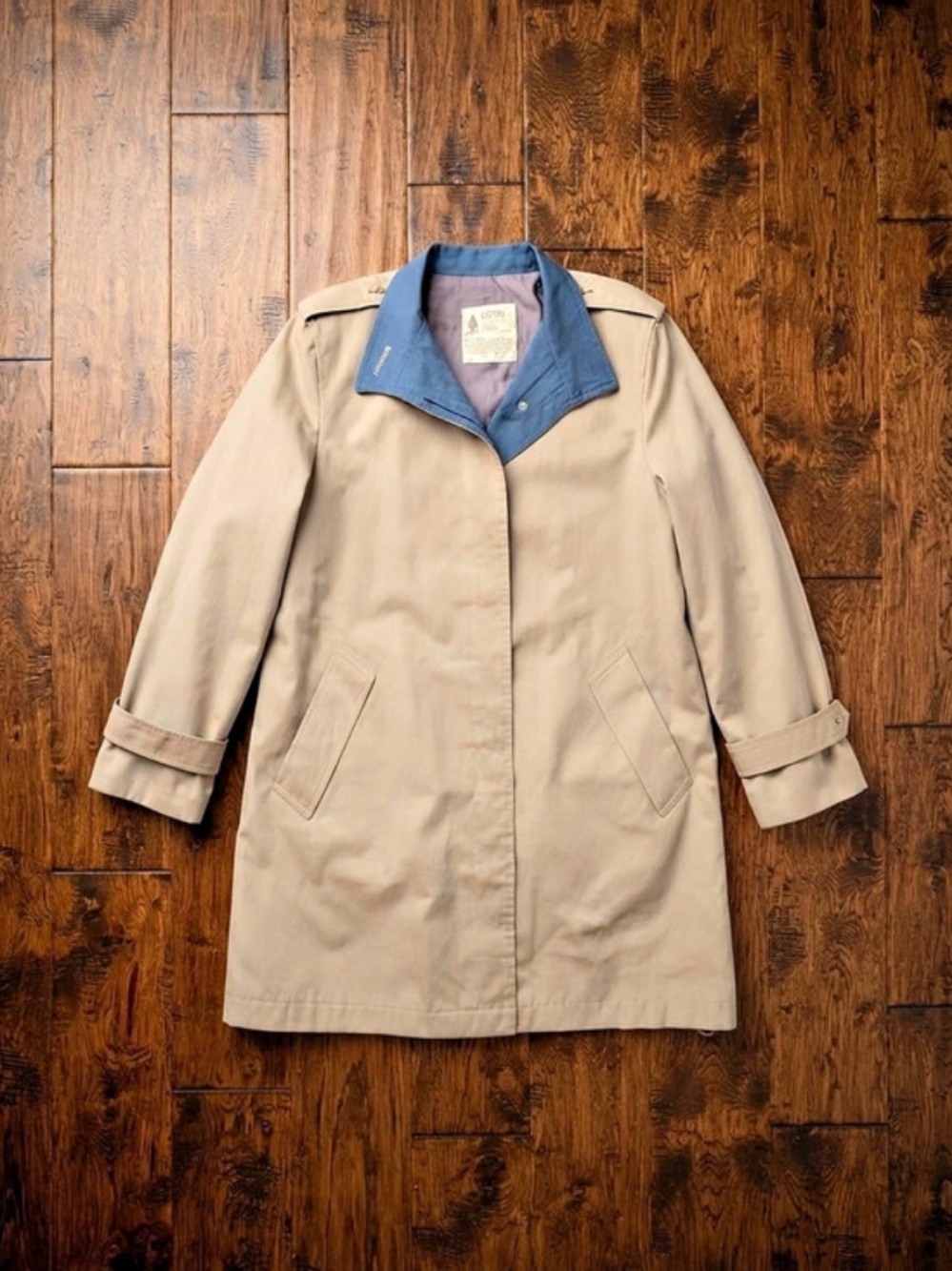London Fog Color Block Trench Coat Size 10